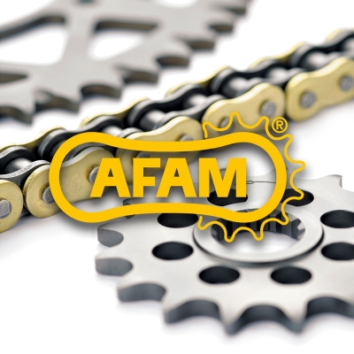 Kit de cadena AFAM 525XSR2 15/42 Super-Reforzado - corona ultraligero anodizado endurecido - motoscamaralweb.com