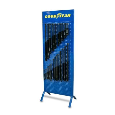 EXPOSITOR DE AMORTIGUADORES GOODYEAR GY22 INCLUYE 22 GANCHOS- motoscao