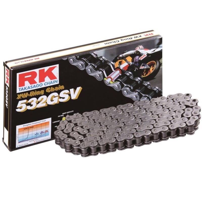 Cadena RK 532GSV con 120 eslabones negro - motoscamaralweb.com Cadena RK 532GSV con 120 eslabones negro - motoscamaralweb.com