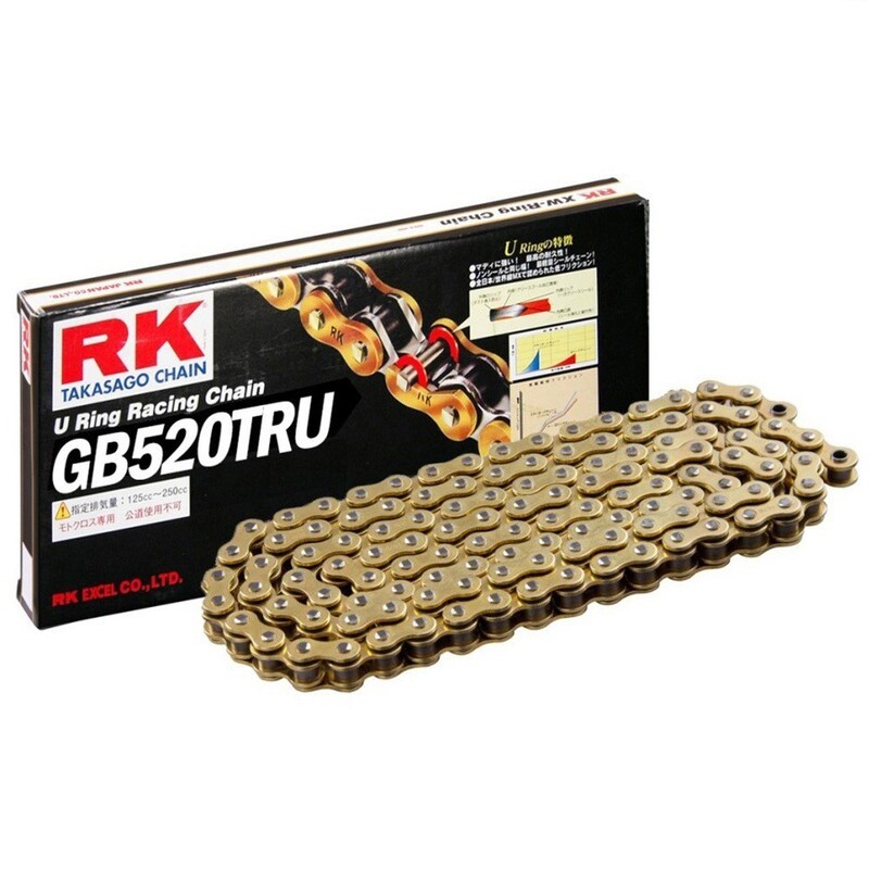 Cadena RK GB520TRU con 112 eslabones oro - motoscamaralweb.com Cadena RK GB520TRU con 112 eslabones oro - motoscamaralweb.com