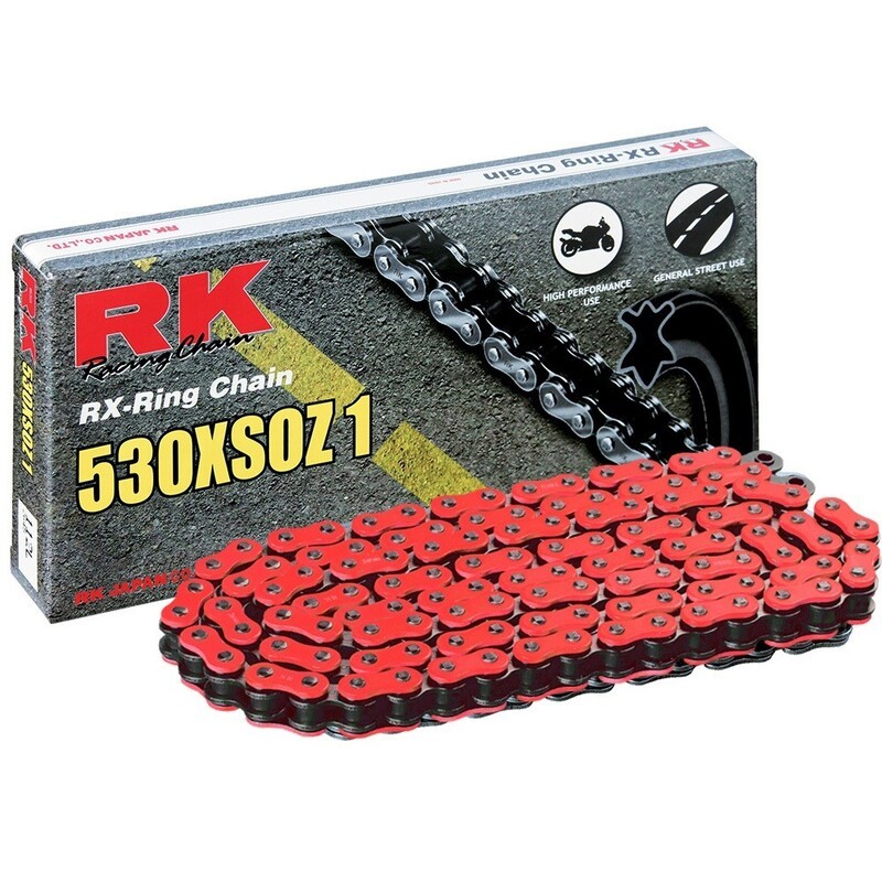 Cadena RK FR530XSOZ1 con 114 eslabones rojo - motoscamaralweb.com Cadena RK FR530XSOZ1 con 114 eslabones rojo - motoscamaralweb.com