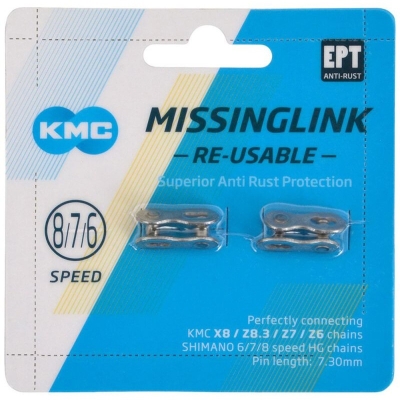 Enganche Cadena KMC 7/8V (7.3mm) X8/Z8/Z6 y Shimano UG/HG (Blister 2uds) - motoscamaralweb.com