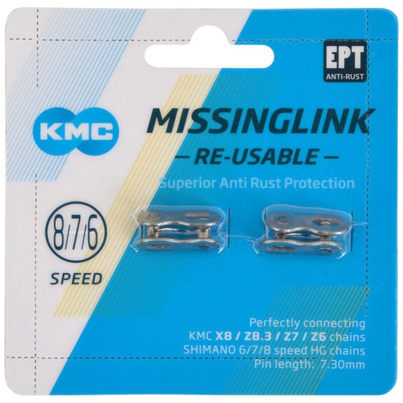 Enganche Cadena KMC 7/8V (7.3mm) X8/Z8/Z6 y Shimano UG/HG (Blister 2uds) - motoscamaralweb.com Enganche Cadena KMC 7/8V (7.3mm) X8/Z8/Z6 y Shimano UG/HG (Blister 2uds) - motoscamaralweb.com