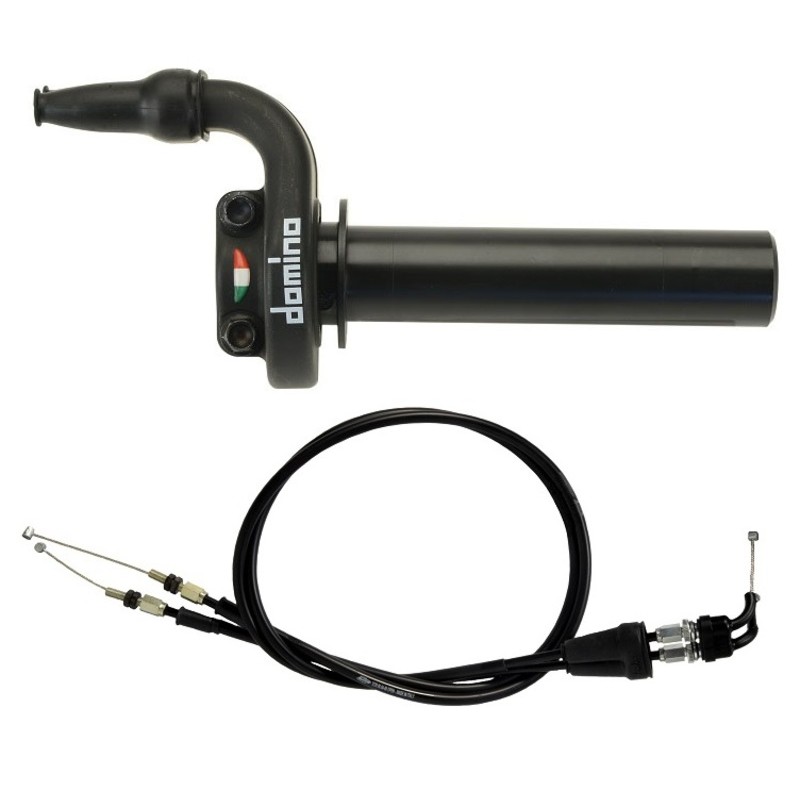 Kit acelerador DOMINO KRE con cables negro - motoscamaralweb.com