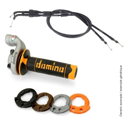 Kit acelerador DOMINO KRK Evo con cables puños Rojo/Negro - motoscamaralweb.com