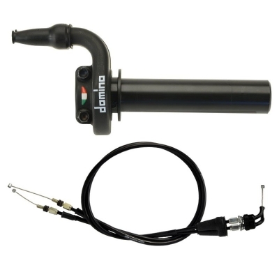 Kit acelerador DOMINO KRE con cables negro - motoscamaralweb.com