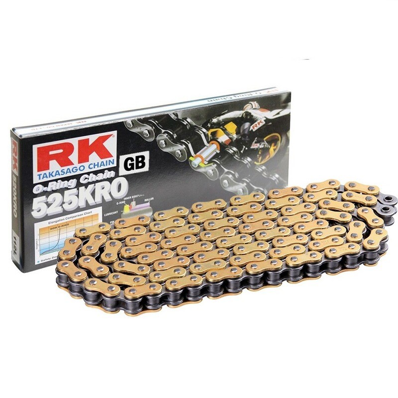 Cadena RK GB525KRO con 110 eslabones oro - motoscamaralweb.com Cadena RK GB525KRO con 110 eslabones oro - motoscamaralweb.com