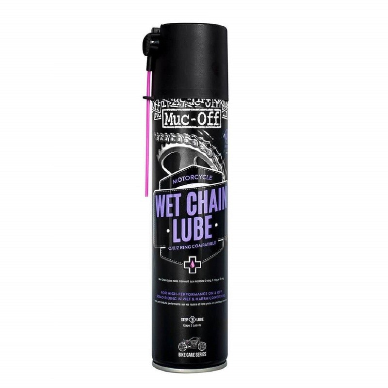 MUC-OFF Lubricante para cadenas húmedas - Spray 400 ml x12 - motoscamaralweb.com MUC-OFF Lubricante para cadenas húmedas - Spray 400 ml x12 - motoscamaralweb.com