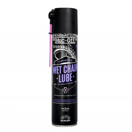 MUC-OFF Lubricante para cadenas húmedas - Spray 400 ml x12 - motoscamaralweb.com