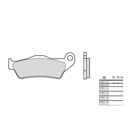 Pastillas de freno sinterizadas Brembo 07001XS - motoscamaralweb.com