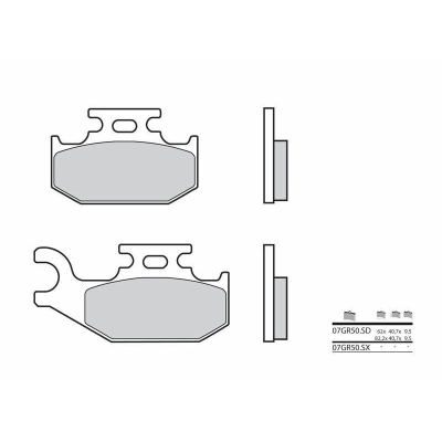 Pastillas de freno sinterizadas de competición Brembo 07GR50SX - motoscamaralweb.com