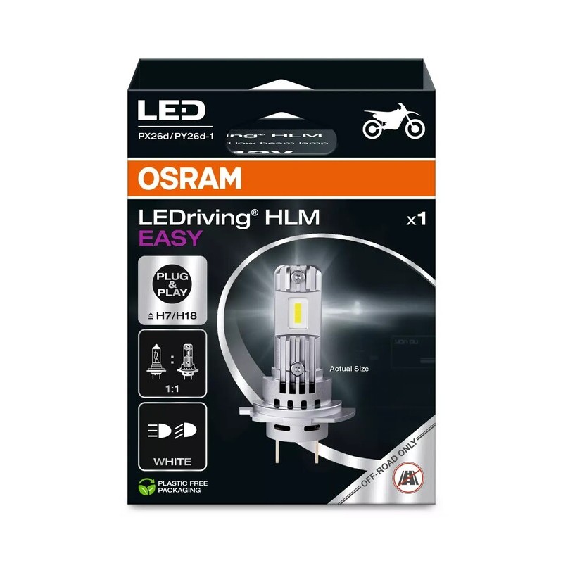 Lámpara OSRAM LEDriving HL Easy H7 / H18 - motoscamaralweb.com Lámpara OSRAM LEDriving HL Easy H7 / H18 - motoscamaralweb.com