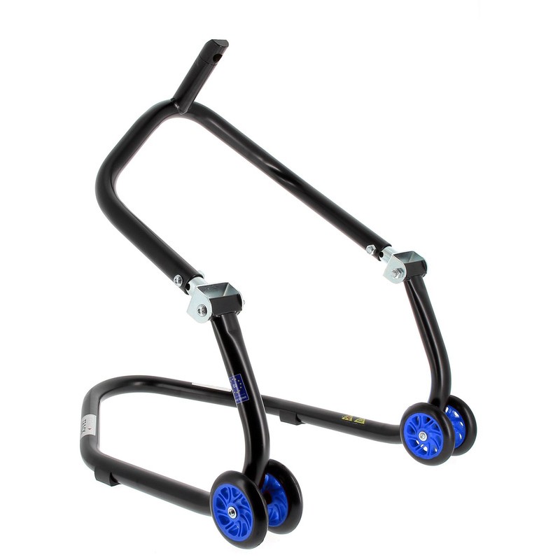 Caballete delantero al chasis BIHR Home Track color negro mate y ruedas azules - motoscamaralweb.com Caballete delantero al chasis BIHR Home Track color negro mate y ruedas azules - motoscamaralweb.com