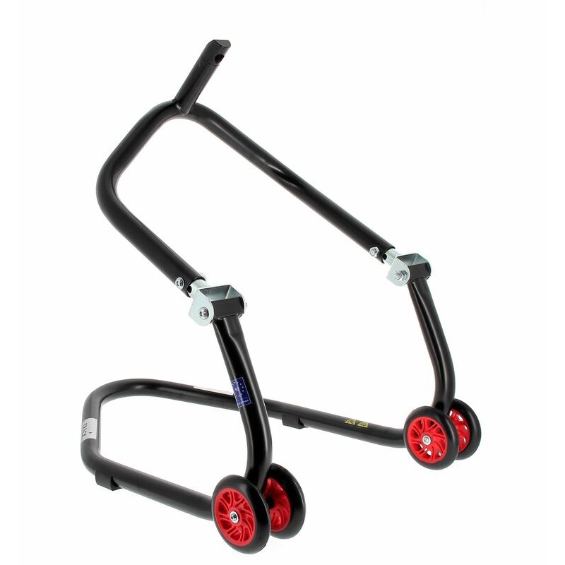 Caballete delantero al chasis BIHR Home Track color negro mate y ruedas rojas - motoscamaralweb.com Caballete delantero al chasis BIHR Home Track color negro mate y ruedas rojas - motoscamaralweb.com
