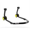 Caballete trasero BIHR Home Track soporte en V color negro mate y ruedas amarillas - motoscamaralweb.com