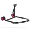 Caballete monobrazo derecho BIHR Home Track color negro mate y ruedas rosas - motoscamaralweb.com