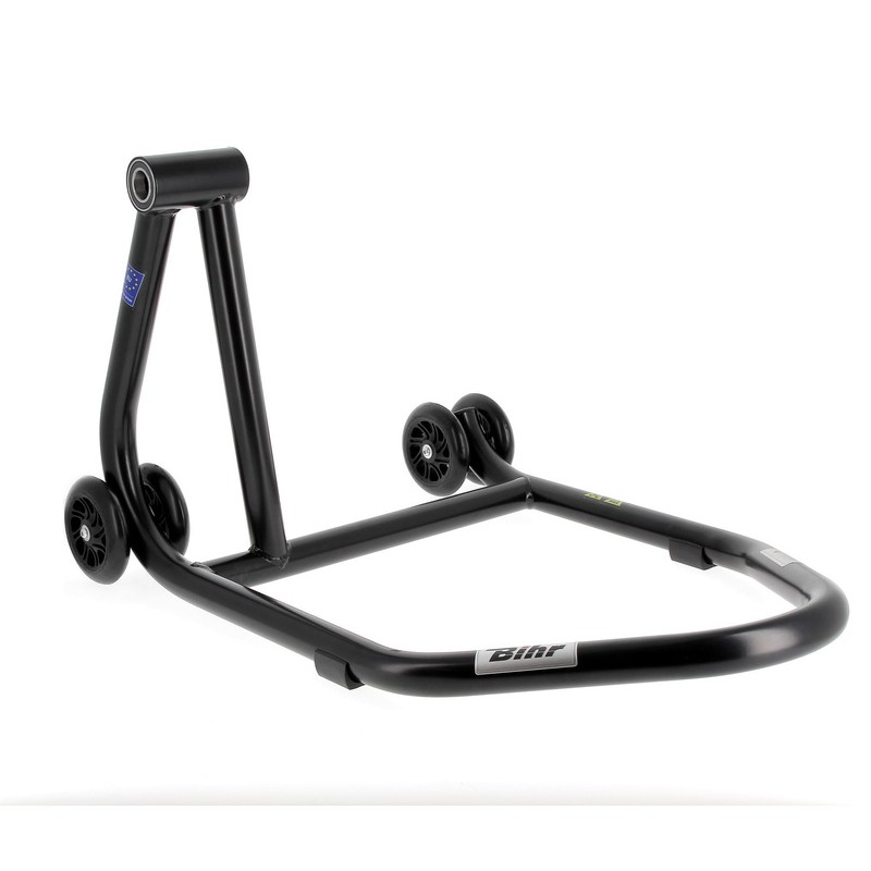 Caballete monobrazo izquierdo BIHR Home Track color negro mate y ruedas negras - motoscamaralweb.com Caballete monobrazo izquierdo BIHR Home Track color negro mate y ruedas negras - motoscamaralweb.com