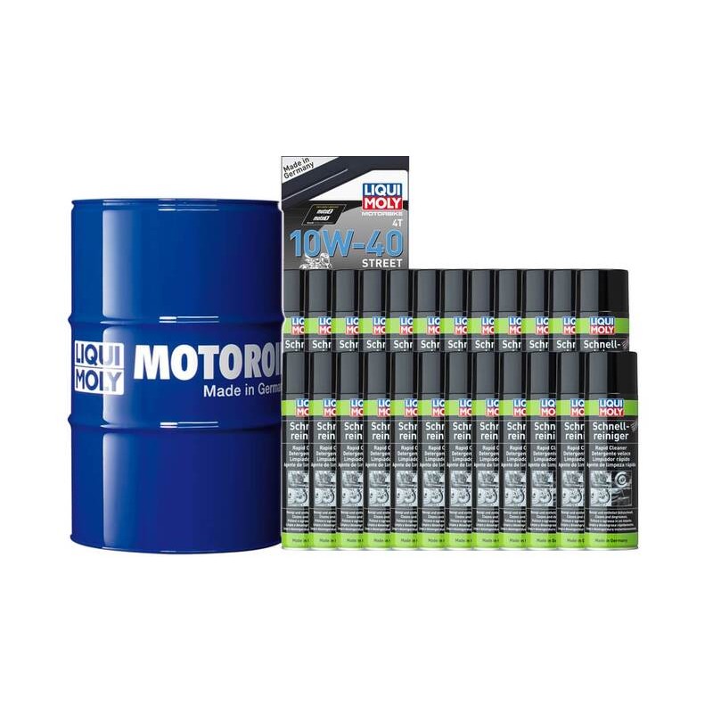 Pack bidón de aceite 205L LIQUI MOLY - 10W40 HC sintético + 24 Limpia frenos 500ml - motoscamaralweb.com Pack bidón de aceite 205L LIQUI MOLY - 10W40 HC sintético + 24 Limpia frenos 500ml - motoscamaralweb.com