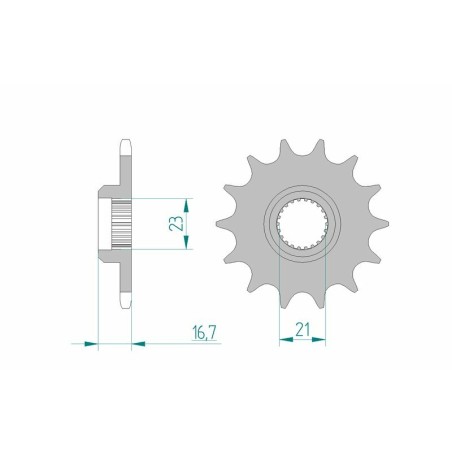 Piñón AFAM acero estándar 21506 - Paso 520 - motoscamaralweb.com