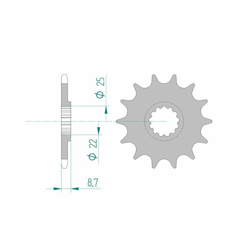 Piñón AFAM acero estándar 22505 - Paso 520 - motoscamaralweb.com