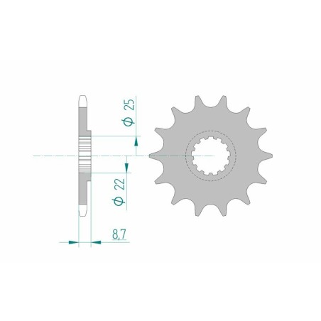 Piñón AFAM acero estándar 22505 - Paso 520 - motoscamaralweb.com