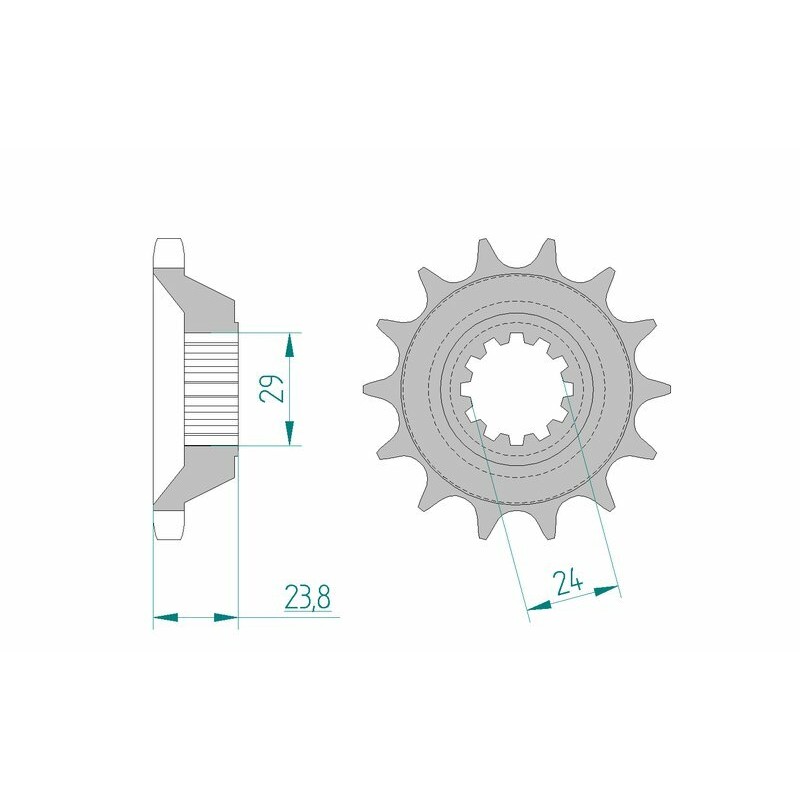 Piñón AFAM acero estándar 24806 - Paso 530 - motoscamaralweb.com