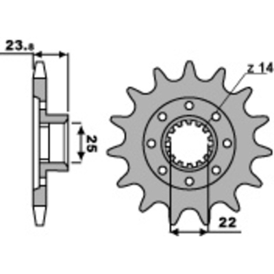 Piñón PBR acero estándar 2253 - 525 - motoscamaralweb.com