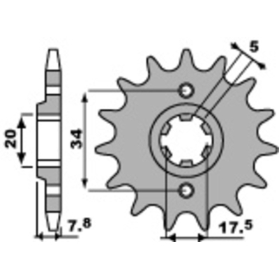 Piñón PBR acero estándar 279 - 520 - motoscamaralweb.com