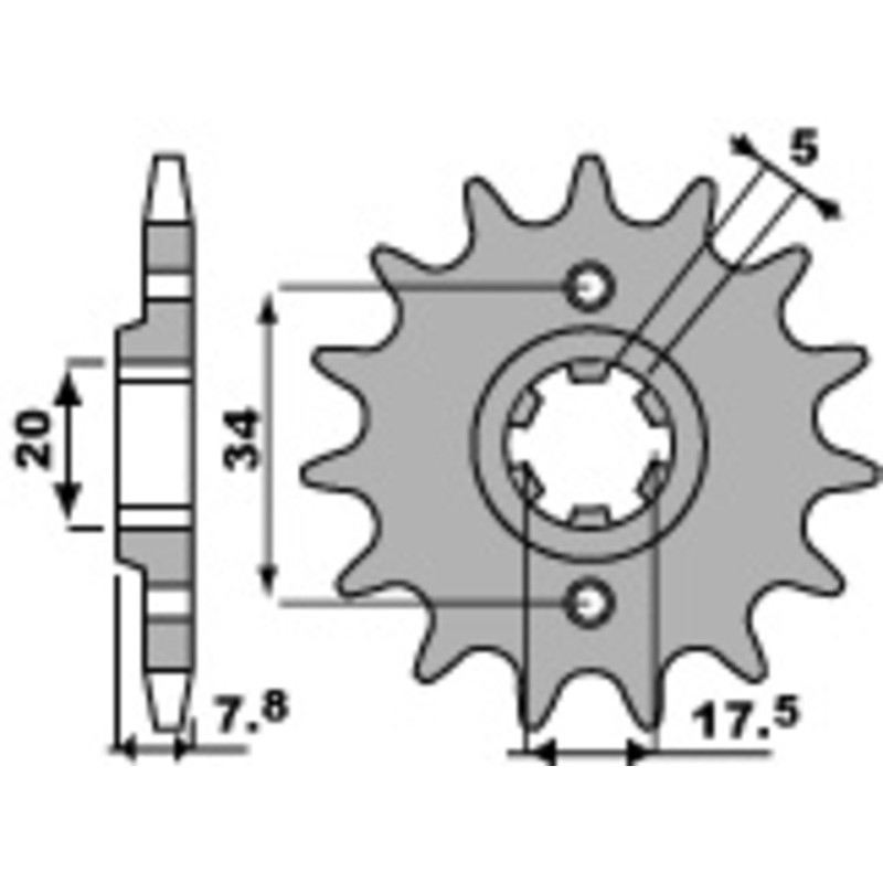 Piñón PBR acero estándar 279 - 520 - motoscamaralweb.com