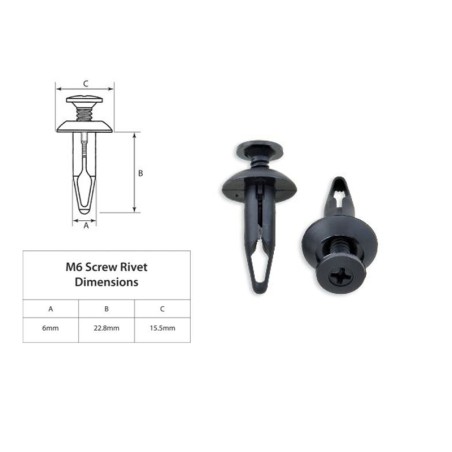 Remache plástico M6 BOLT - motoscamaralweb.com