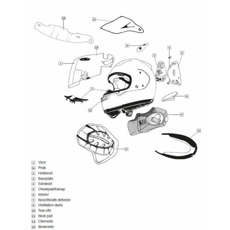 Ventilación frontal ARAI DUAL FLOW. Ahumado- motoscamaralweb.com