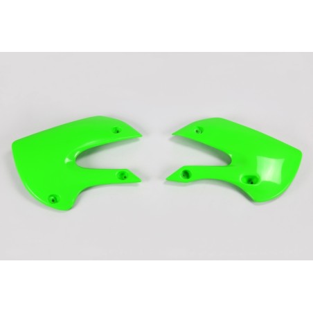 Paneles laterales radiador UFO verde Kawasaki KX65/KLX110 - motoscamaralweb.com