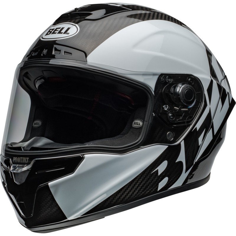 Casco BELL Race Star DLX Flex - Offset Gloss Black/White- motoscamaral Casco BELL Race Star DLX Flex - Offset Gloss Black/White- motoscamaral