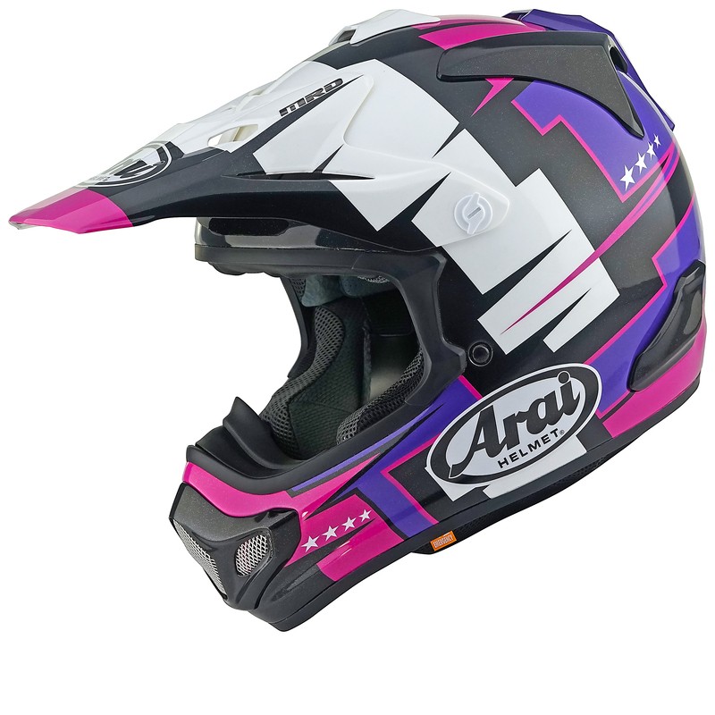 Casco ARAI MX-V EVO Battle - Morado- motoscamaralweb.com Casco ARAI MX-V EVO Battle - Morado- motoscamaralweb.com