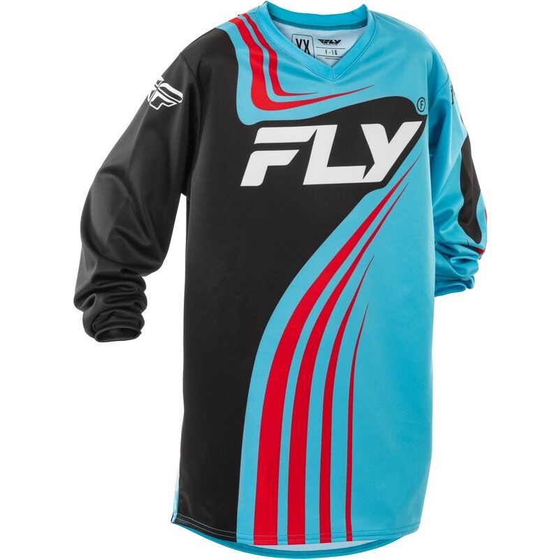 Camiseta infantil FLY RACING F-16 - Cian / Negro / Rojo - motoscamaralweb.com Camiseta infantil FLY RACING F-16 - Cian / Negro / Rojo - motoscamaralweb.com