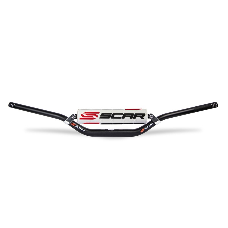 Manillar SCAR S² Low Ø22.2mm - Negro / Protector blanco - motoscamaralweb.com Manillar SCAR S² Low Ø22.2mm - Negro / Protector blanco - motoscamaralweb.com