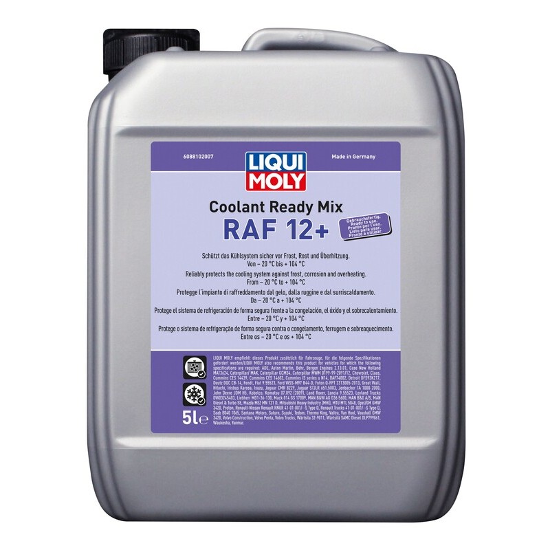 Garrafa de 5L líquido refrigerante anticongelante Liqui Moly Coolant Ready Mix RAF 12+ - motoscamaralweb.com Garrafa de 5L líquido refrigerante anticongelante Liqui Moly Coolant Ready Mix RAF 12+ - motoscamaralweb.com
