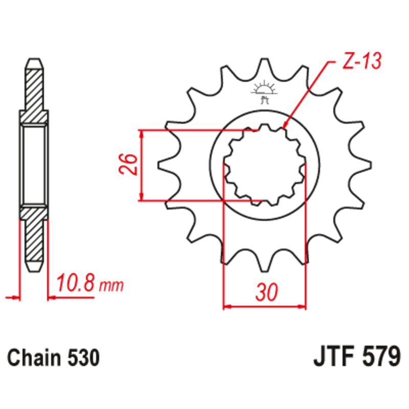 Piñón con goma anti-ruido JT SPROCKETS acero 579 - 530 - motoscamaralweb.com Piñón con goma anti-ruido JT SPROCKETS acero 579 - 530 - motoscamaralweb.com