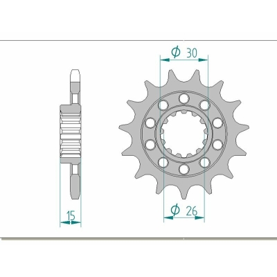 Piñón AFAM acero estándar 166800 - Paso 525 - motoscamaralweb.com