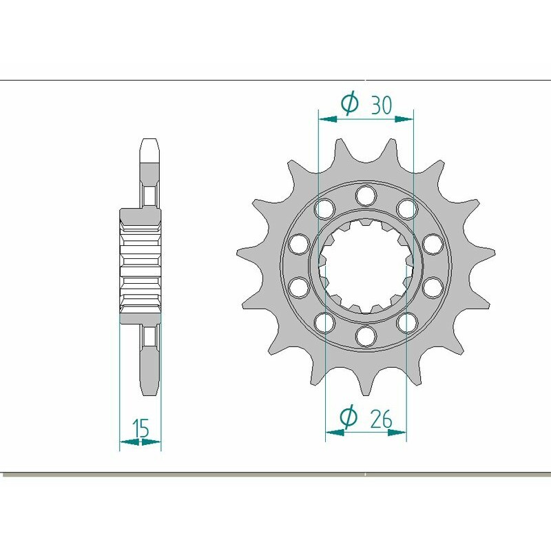Piñón AFAM acero estándar 166800 - Paso 525 - motoscamaralweb.com Piñón AFAM acero estándar 166800 - Paso 525 - motoscamaralweb.com