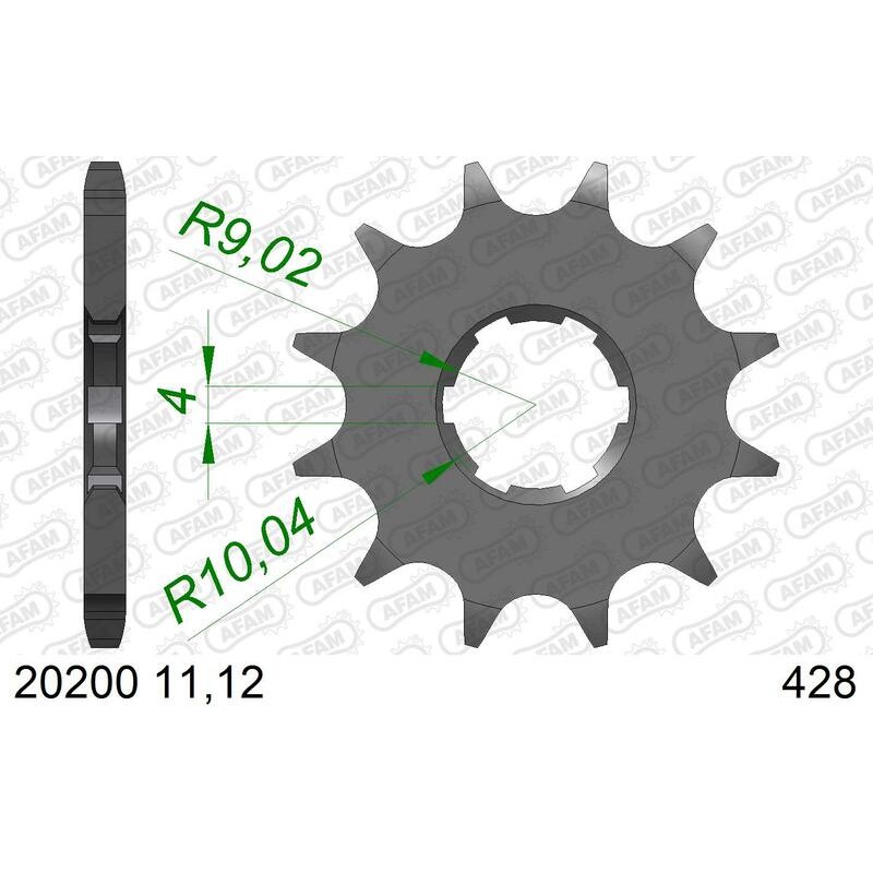 Piñón AFAM acero estándar 20200 - Paso 428 - motoscamaralweb.com Piñón AFAM acero estándar 20200 - Paso 428 - motoscamaralweb.com