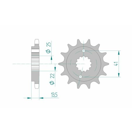 Piñón AFAM acero estándar 20507 - Paso 525 - motoscamaralweb.com
