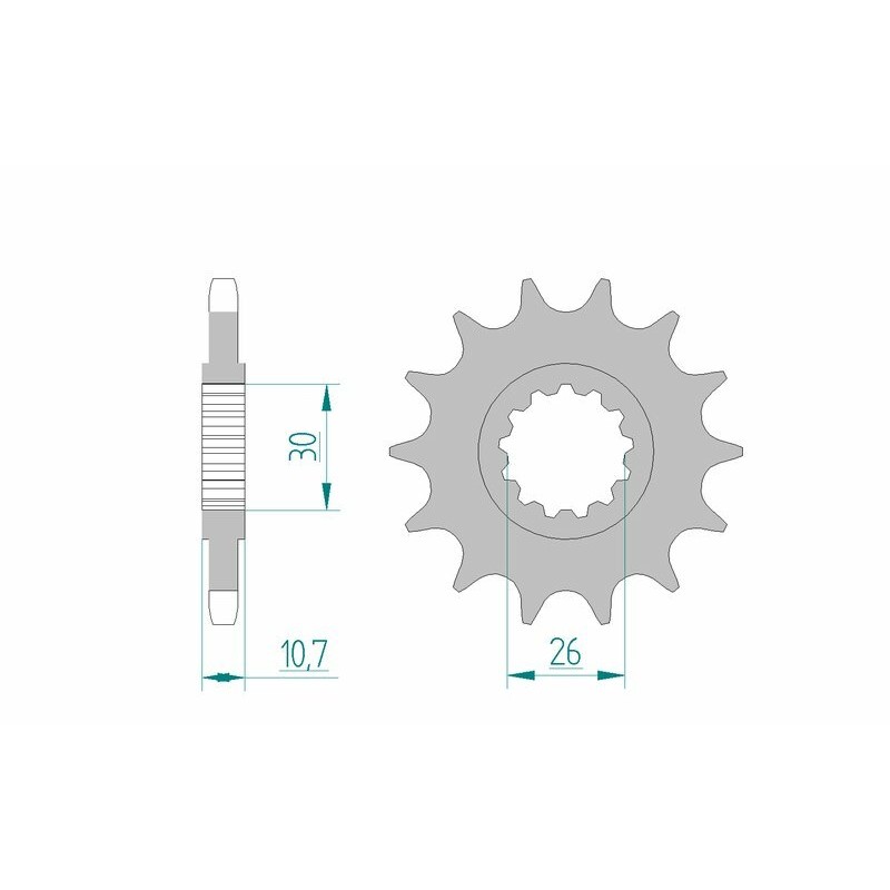 Piñón AFAM acero estándar 21607 - Paso 525 - motoscamaralweb.com Piñón AFAM acero estándar 21607 - Paso 525 - motoscamaralweb.com