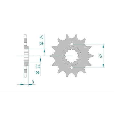 Piñón AFAM acero estándar 24502 - Paso 520 - motoscamaralweb.com