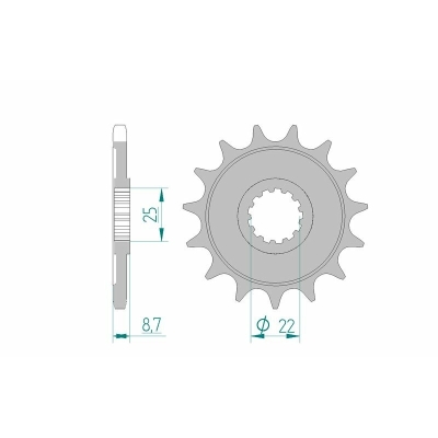Piñón AFAM acero estándar 28405 - Paso 525 - motoscamaralweb.com