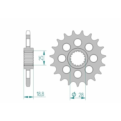 Piñón AFAM acero estándar 61602 - Paso 525 - motoscamaralweb.com