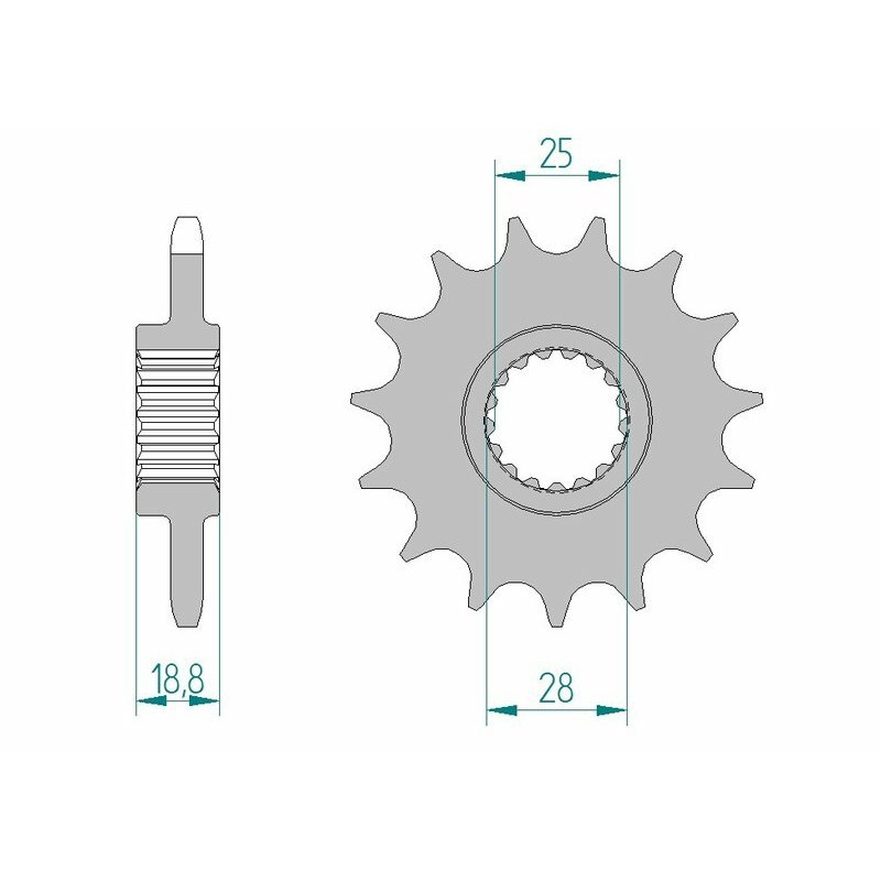 Piñón AFAM acero estándar 61801 - Paso 525 - motoscamaralweb.com Piñón AFAM acero estándar 61801 - Paso 525 - motoscamaralweb.com