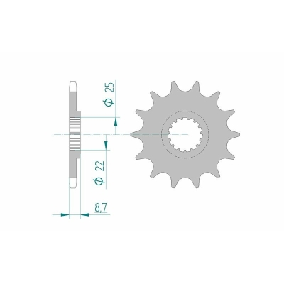 Piñón AFAM acero estándar 73301 - Paso 520 - motoscamaralweb.com
