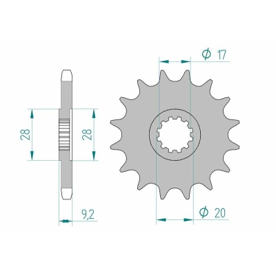 Piñón AFAM acero estándar 94121 - Paso 428 - motoscamaralweb.com