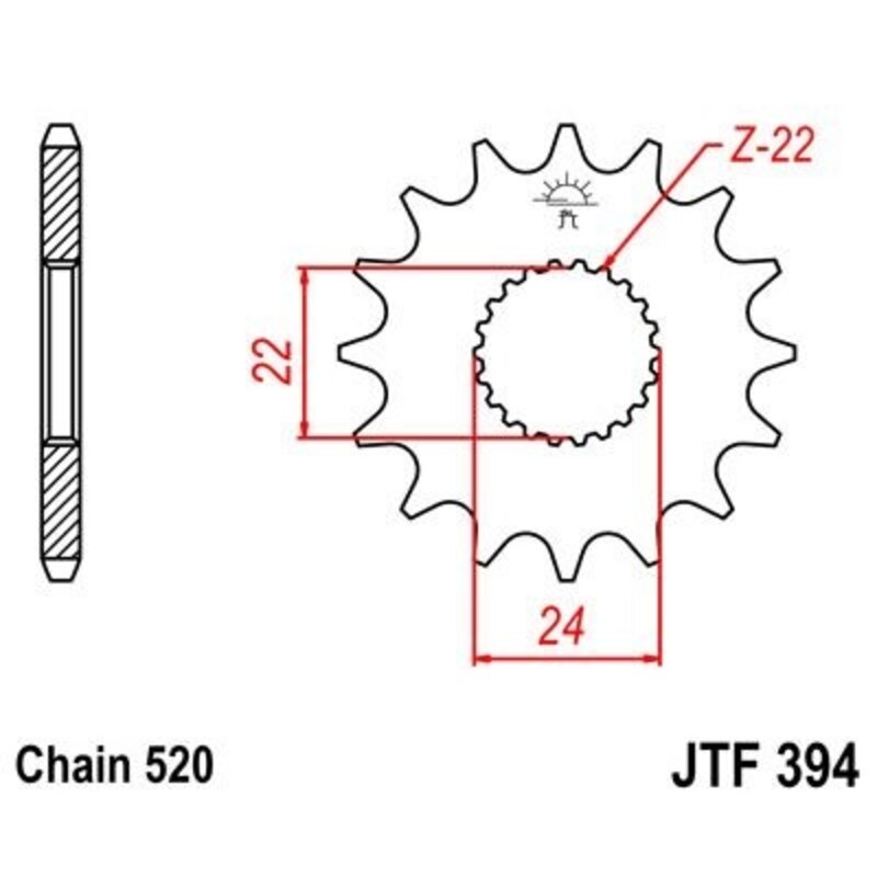 Piñon JT 394 de acero con 11 dientes - motoscamaralweb.com Piñon JT 394 de acero con 11 dientes - motoscamaralweb.com
